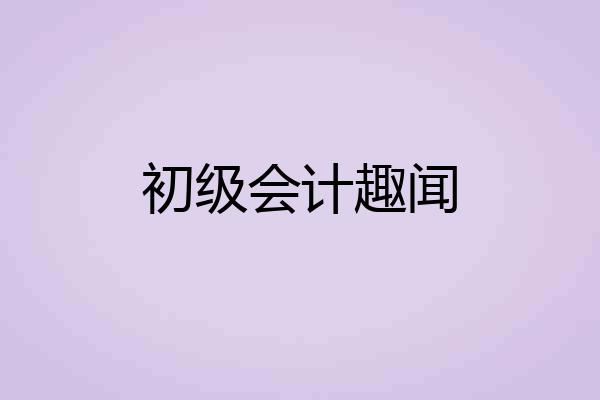 初级会计趣闻