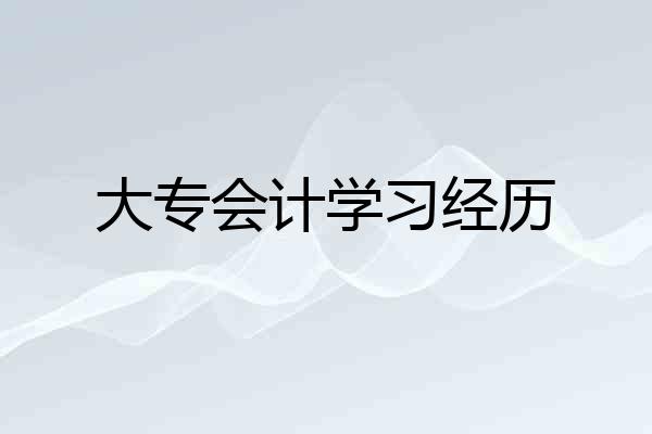 大专会计学习经历