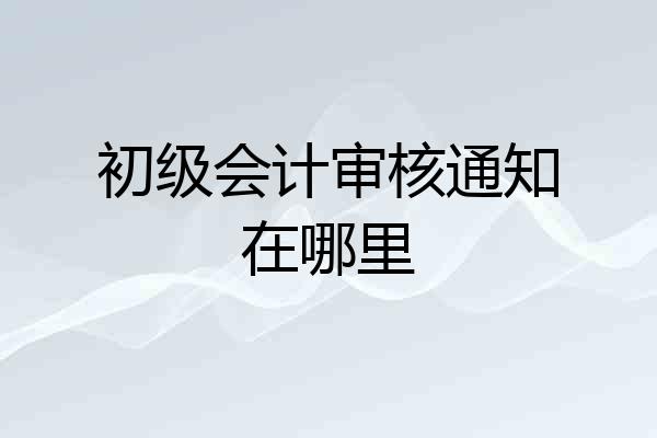 初级会计审核通知在哪里
