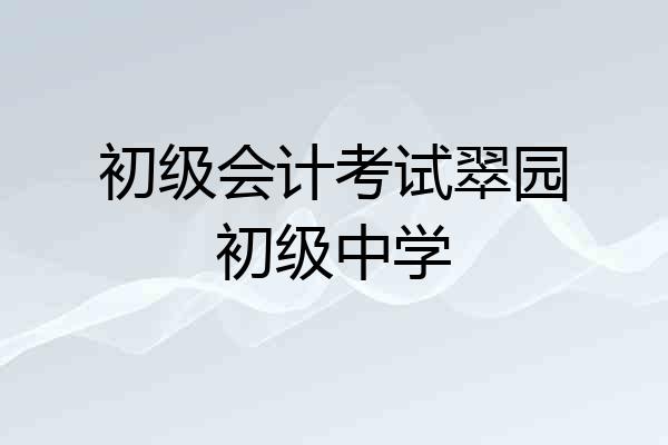 初级会计考试翠园初级中学