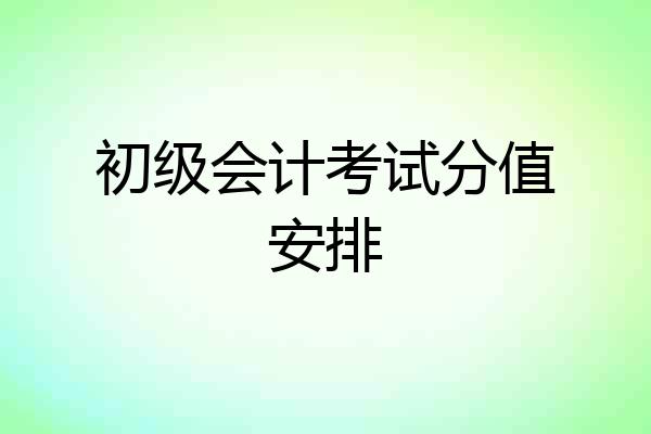 初级会计考试分值安排
