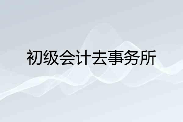 初级会计去事务所