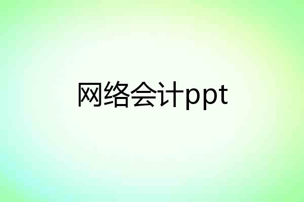 网络会计ppt