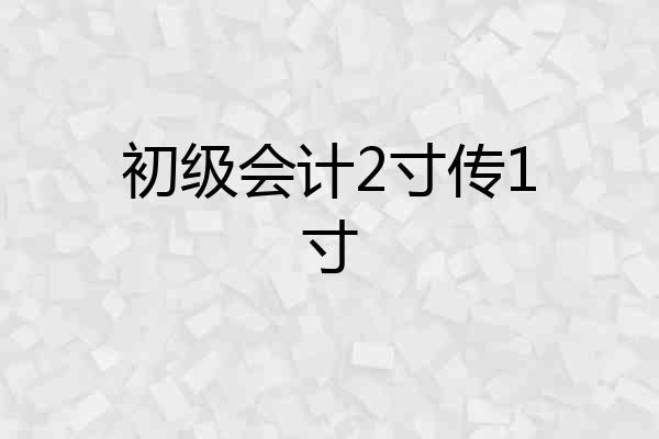 初级会计2寸传1寸