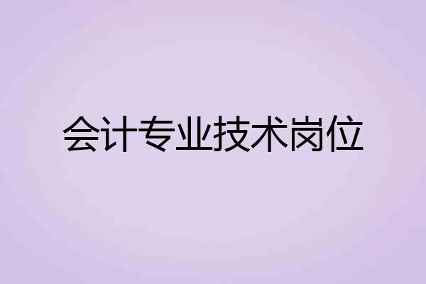 会计专业技术岗位