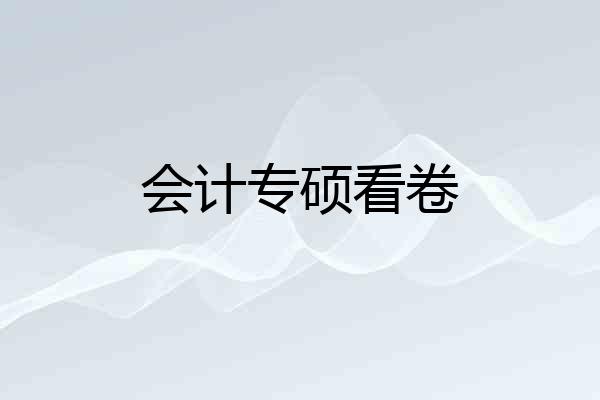会计专硕看卷