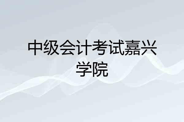 中级会计考试嘉兴学院