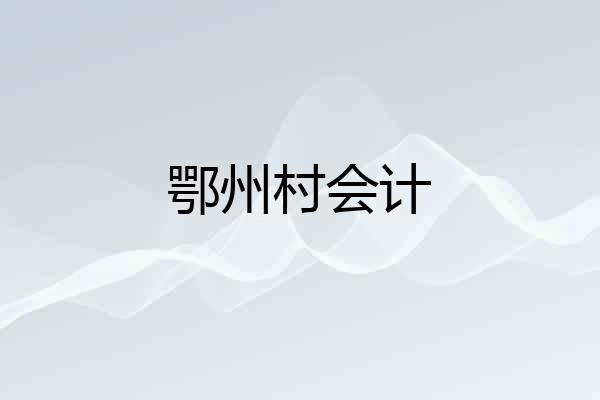 鄂州村会计