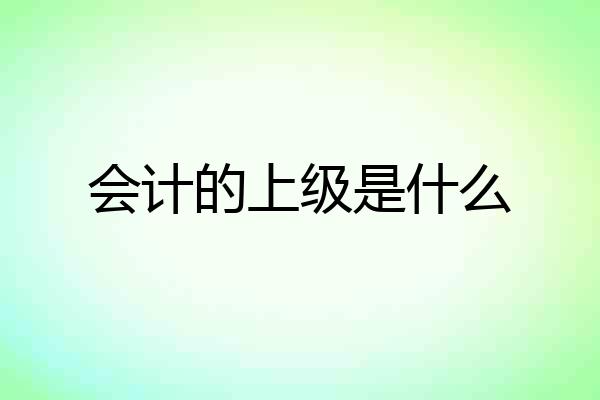 会计的上级是什么