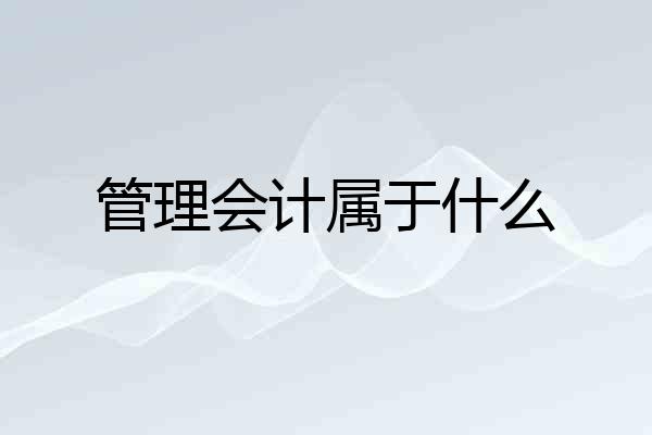 管理会计属于什么