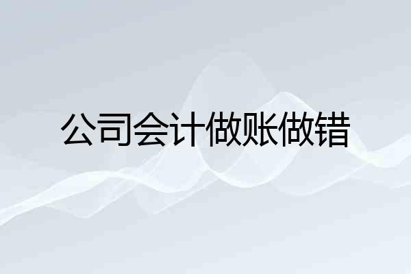 公司会计做账做错
