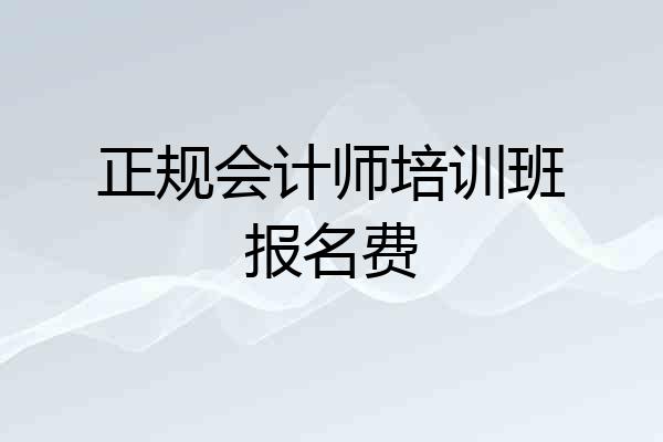 正规会计师培训班报名费