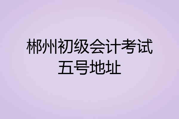 郴州初级会计考试五号地址
