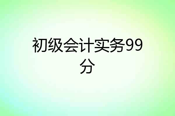 初级会计实务99分