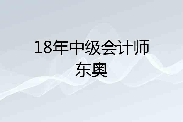 18年中级会计师东奥