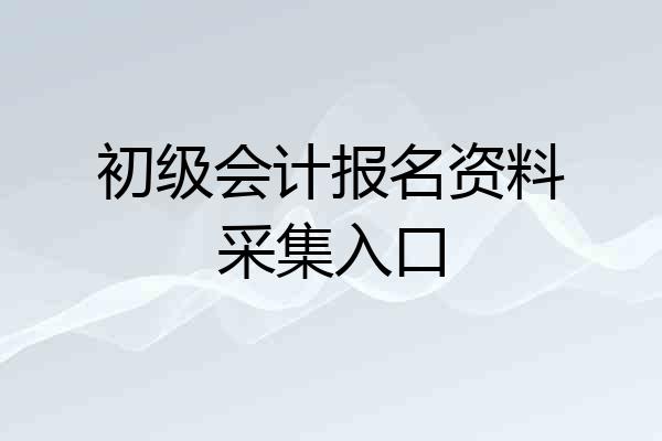 初级会计报名资料采集入口