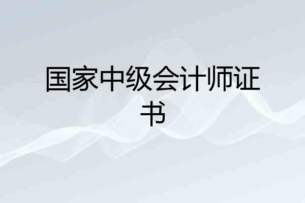 国家中级会计师证书