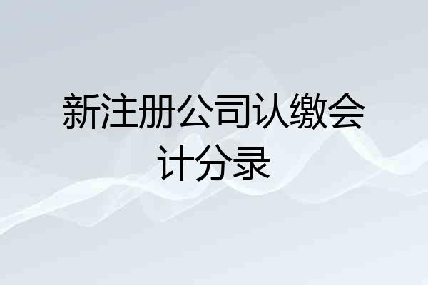 新注册公司认缴会计分录