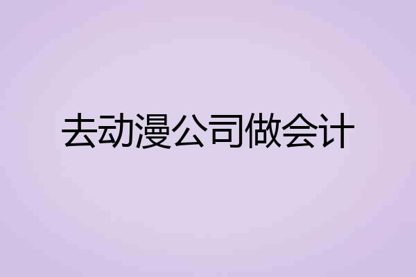 去动漫公司做会计
