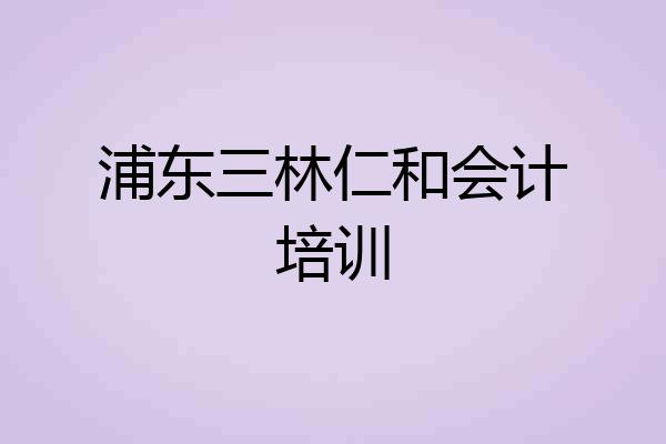 浦东三林仁和会计培训