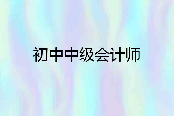初中中级会计师