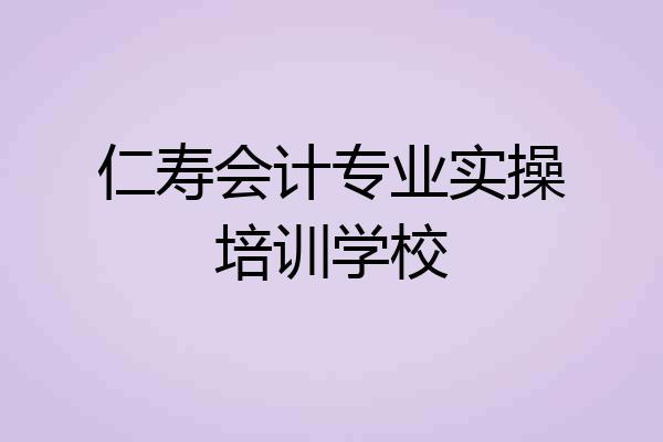 仁寿会计专业实操培训学校
