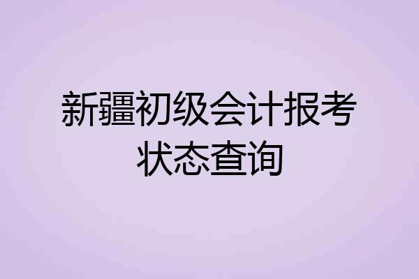 新疆初级会计报考状态查询