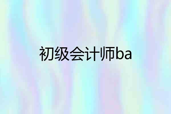 初级会计师ba