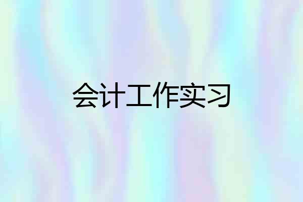 会计工作实习