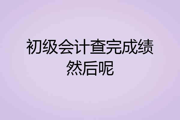 初级会计查完成绩然后呢