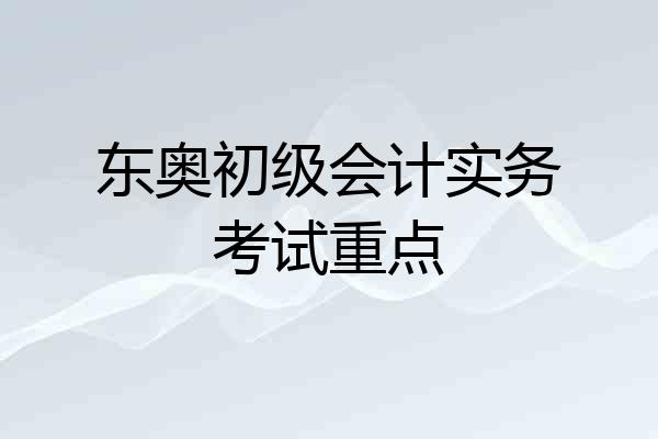 东奥初级会计实务考试重点