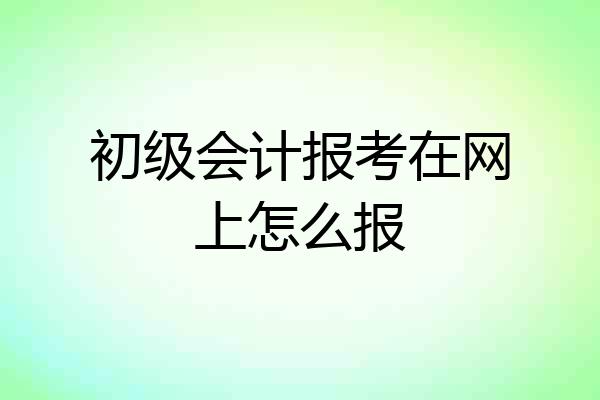初级会计报考在网上怎么报