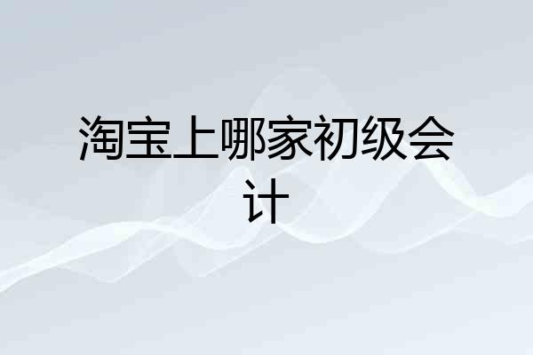 淘宝上哪家初级会计
