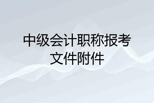 中级会计职称报考文件附件