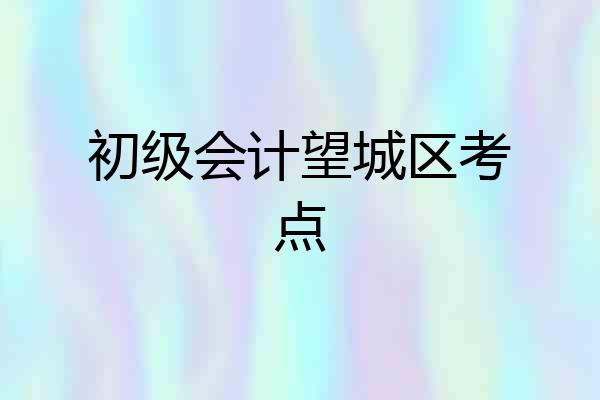 初级会计望城区考点