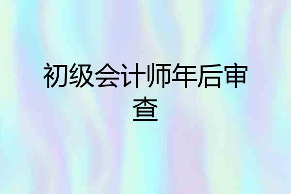 初级会计师年后审查