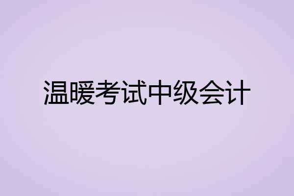 温暖考试中级会计