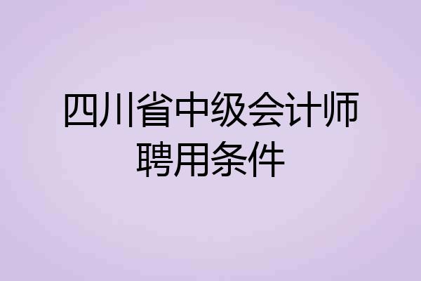 四川省中级会计师聘用条件