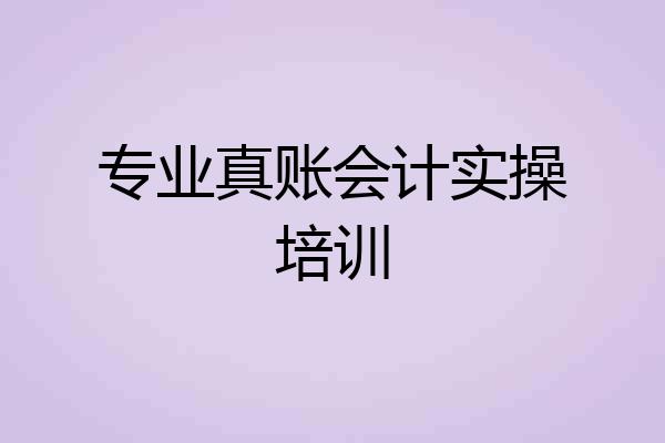 专业真账会计实操培训