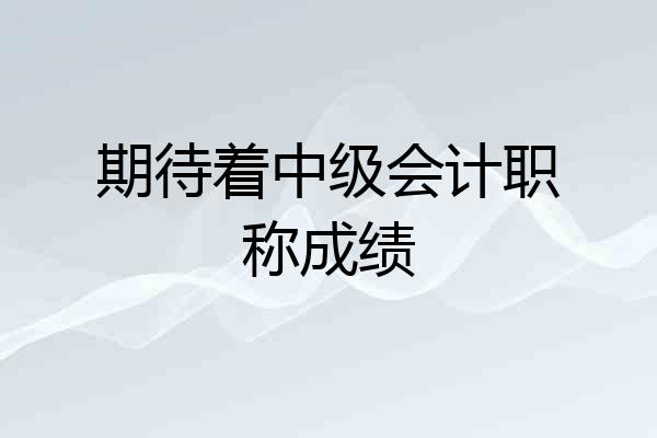 期待着中级会计职称成绩