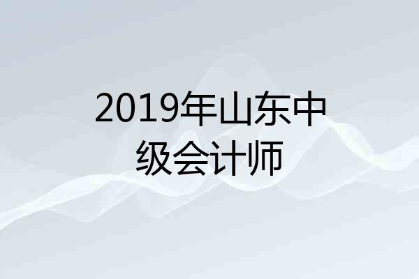 2019年山东中级会计师