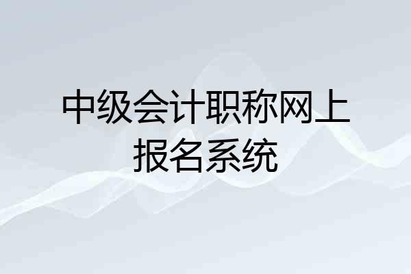 中级会计职称网上报名系统