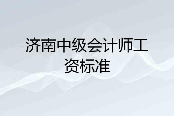 济南中级会计师工资标准