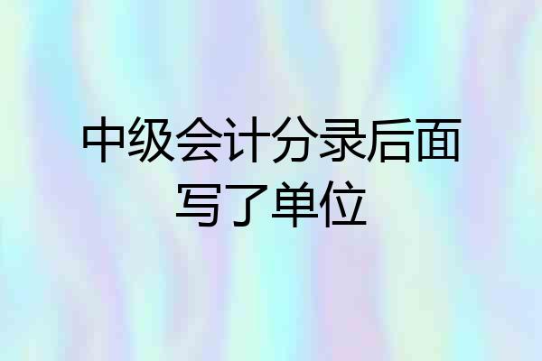 中级会计分录后面写了单位