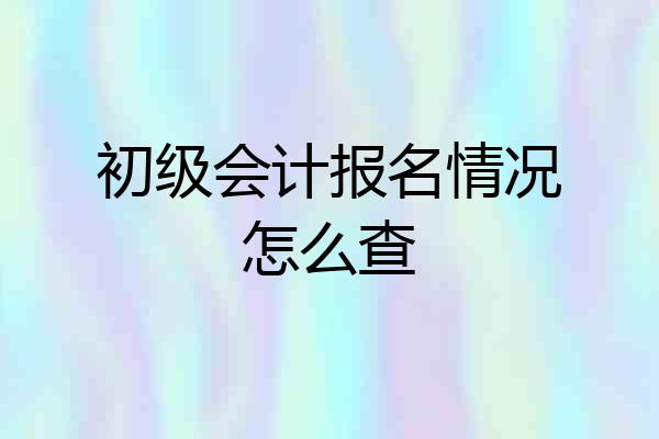 初级会计报名情况怎么查