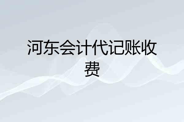 河东会计代记账收费