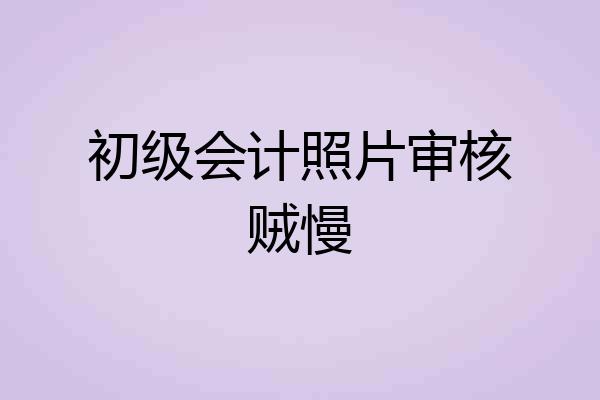 初级会计照片审核贼慢