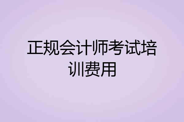 正规会计师考试培训费用