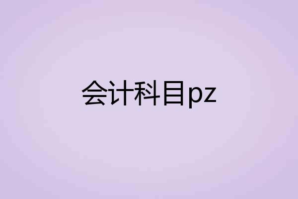会计科目pz