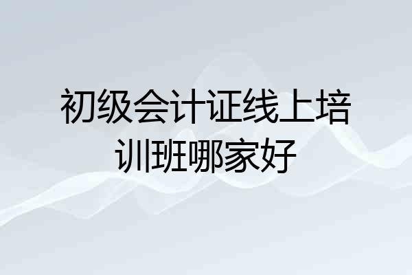 初级会计证线上培训班哪家好